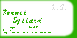 kornel szilard business card