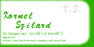 kornel szilard business card